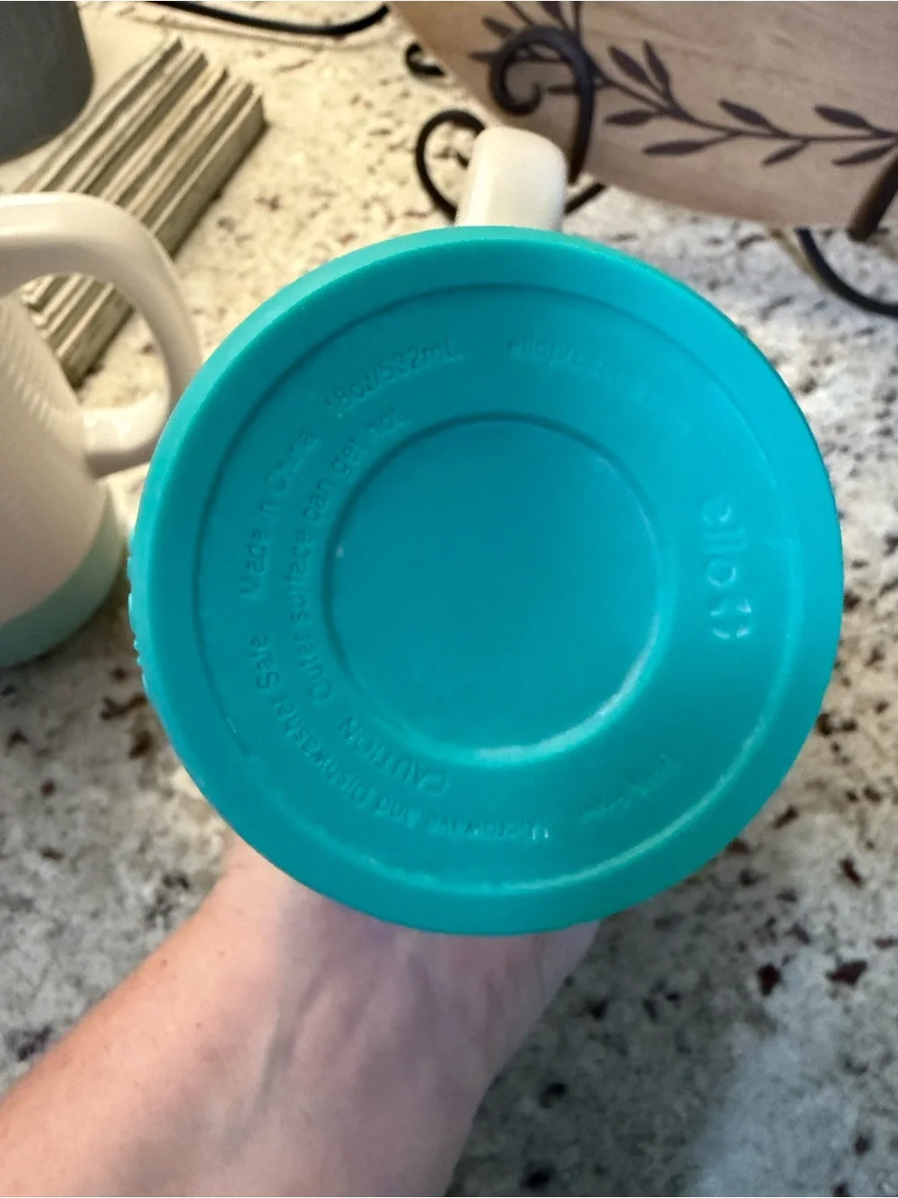 Set of 2 Ello Jane 18 oz Ceramic Travel Mugs with Slider (Mint & Teal) - Picture 8 of 10